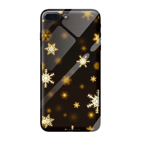 Ốp kính cường lực cho iPhone 8 Plus nền tuyết vàng 1 - Hàng chính hãng