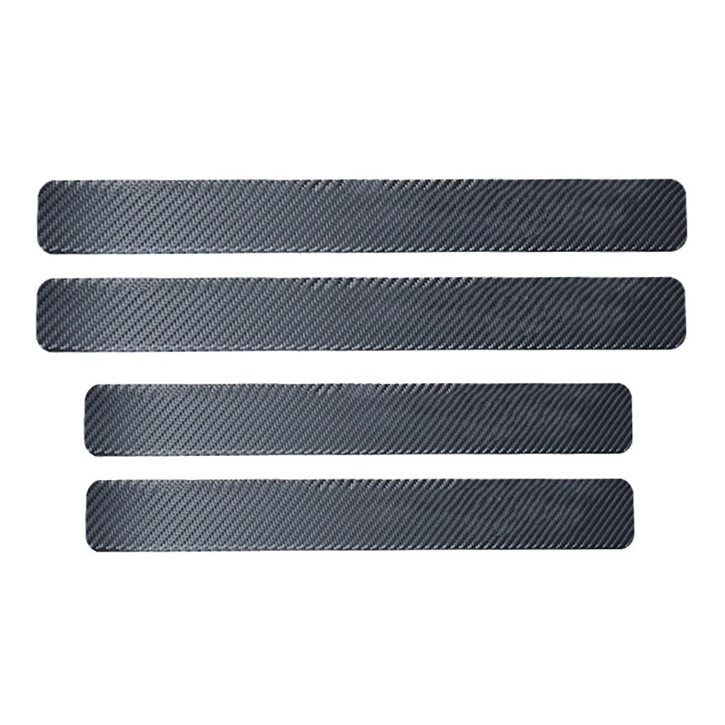4pcs/set 3D Carbon Fiber Car Door Plate Sill Scuff Cover Panel Sticker