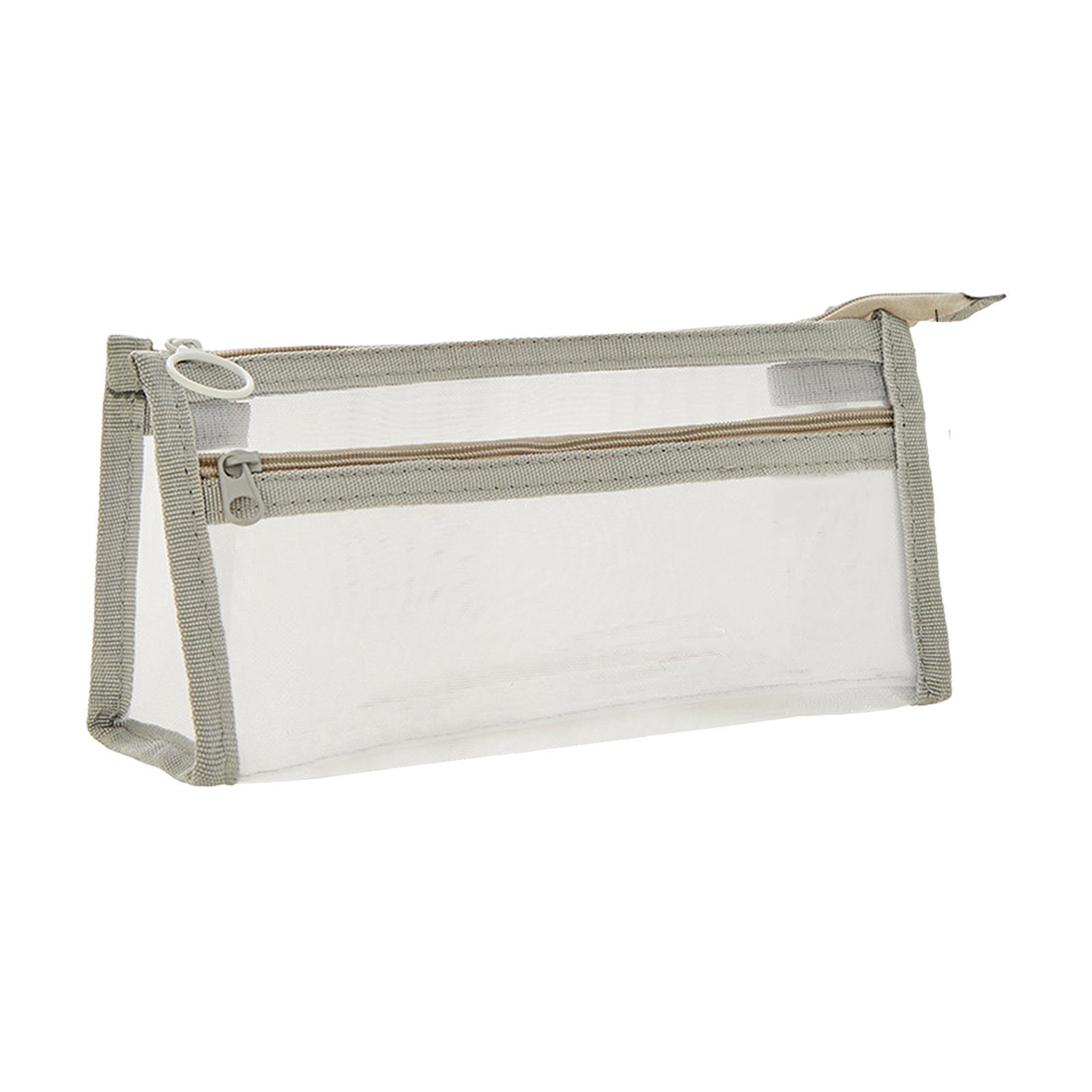 Pen Bag with Zipper Clear Pencil Case Stationery Organizer Holder Pen Case Makeup Bag Exam Pencil Bag Pencil Storage Pouch for Office Travel