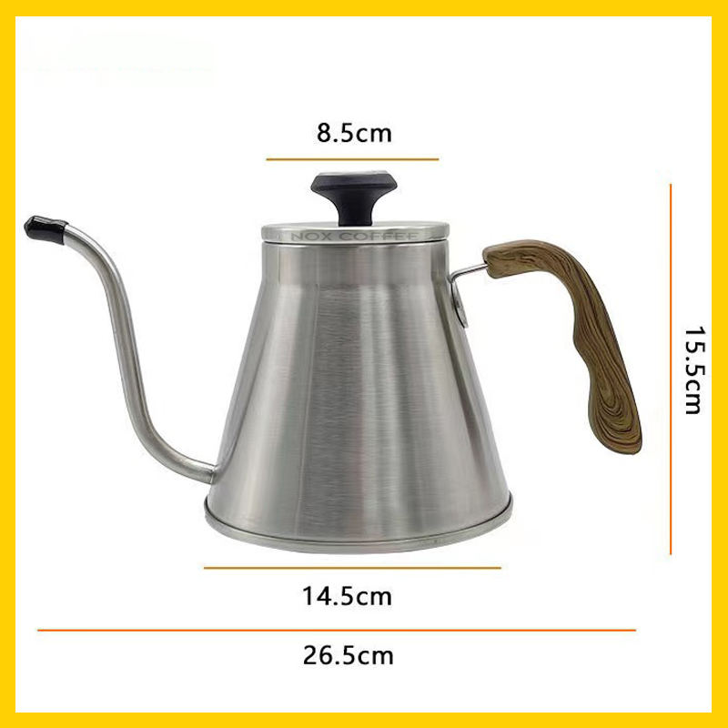 Ấm đun nước cổ ngỗng pha cà phê có kèm nhiệt kế đo nhiệt độ nước | Dung tích 1,2 lít
