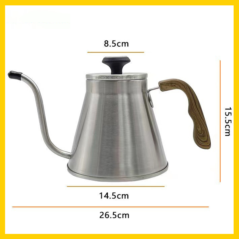 Ấm đun nước cổ ngỗng pha cà phê có kèm nhiệt kế đo nhiệt độ nước | Dung tích 1.2 lít