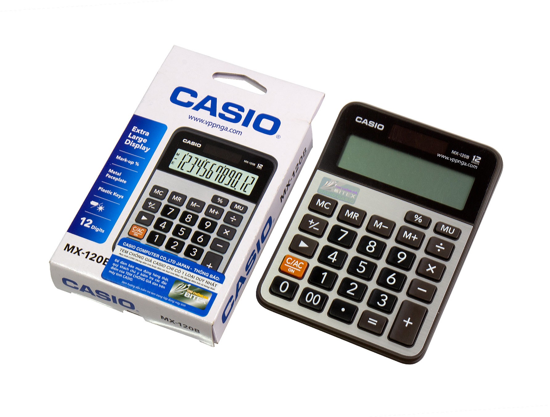 Máy tính Casio MX-120B (Casio MX 120B) - Tặng 01 tập giấy Note Hàn Quốc