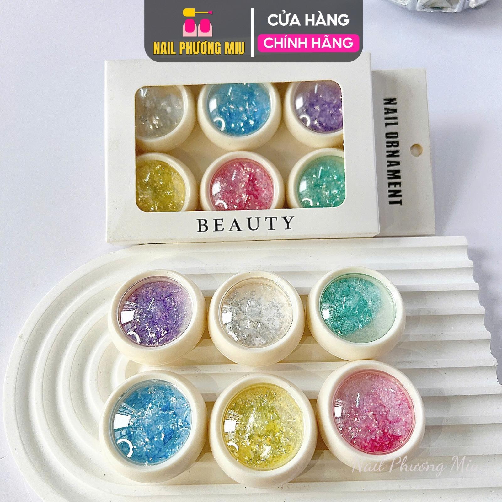 Nhũ Khổng Tước Kim Tuyến 6 Màu Trang Trí Móng Siêu Xinh, Gel Nhũ Đa Dạng Màu Sắc, Tạo Hiệu Ứng Ẩn Gel - Nail Phương Miu Nữ Sơn Gel