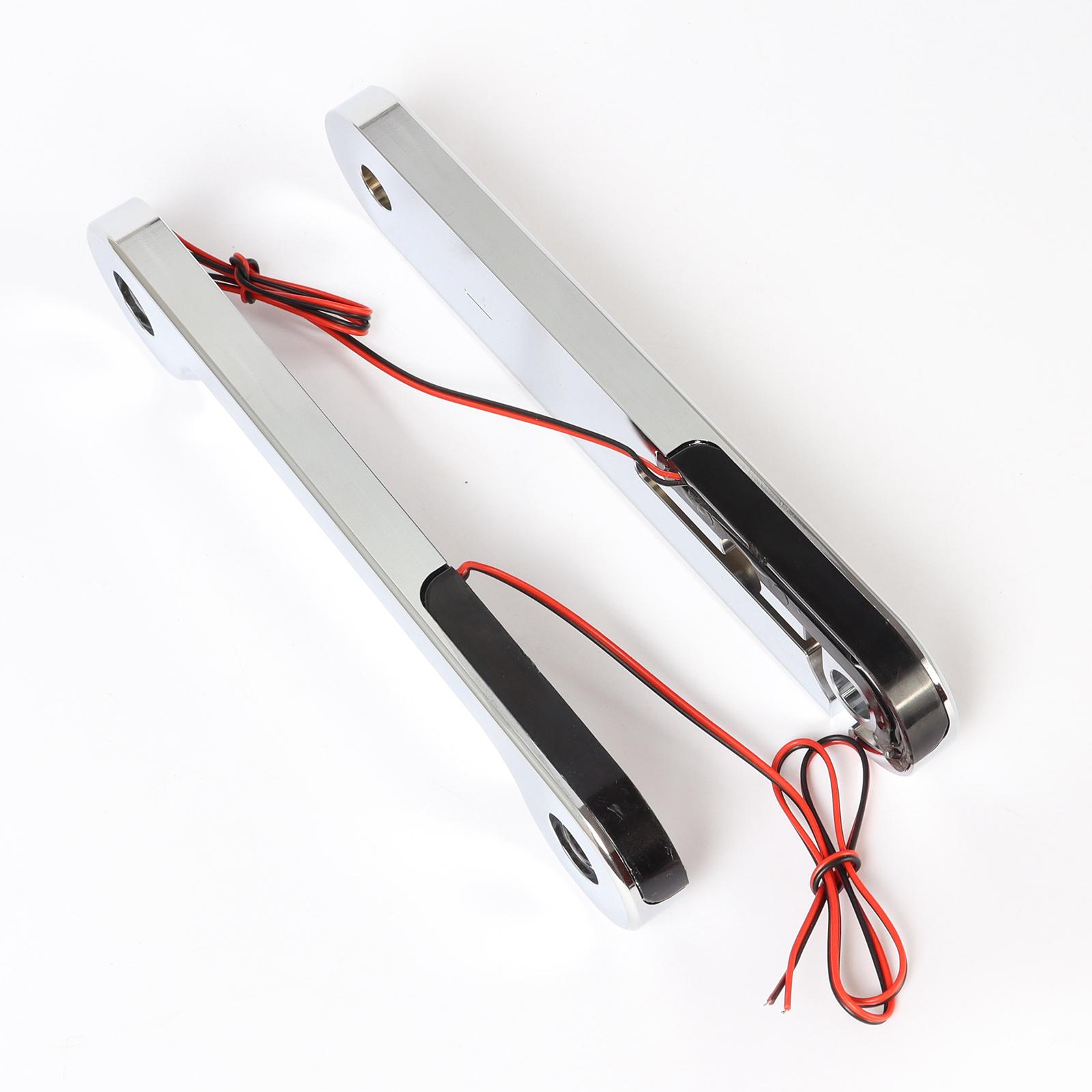 One Pair Motorcycle Front LED Flush Fork Turn Signals Brackets for Harley Touring 1998-Up, Electra Glide 1997-2013, Tri Glide 1997-2013