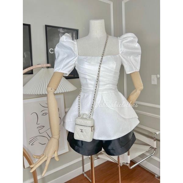 Set áo tay phồng vs quần short Wabisabi N0203