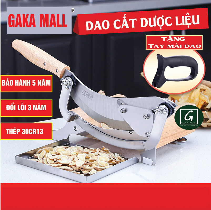 Dao cầu thái đa năng, máy thái thực phẩm, dao thái nấm, dao thái dược liệu, dao thái D0281, đổi lỗi 3 năm, inox430 - Tặng tay mài dao