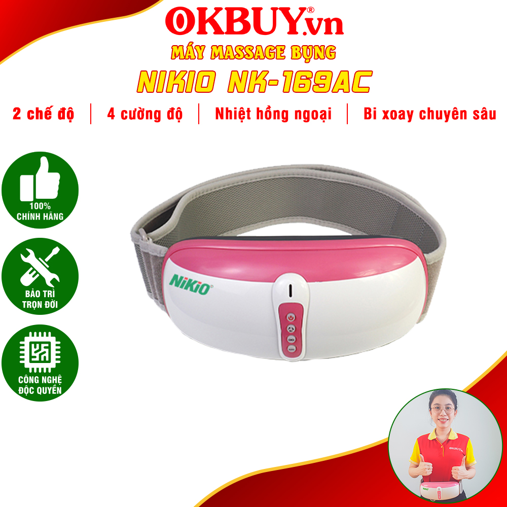 Đai (Máy) Massage Bụng Nikio NK-169AC - Công Nghệ Rung, Lắc Và Xoa Bóp Tiên Tiến, Kết Hợp Hồng Ngoại Hỗ Trợ Giảm Mỡ Bụng, Làm Săn Chắc Cơ Cực Nhanh