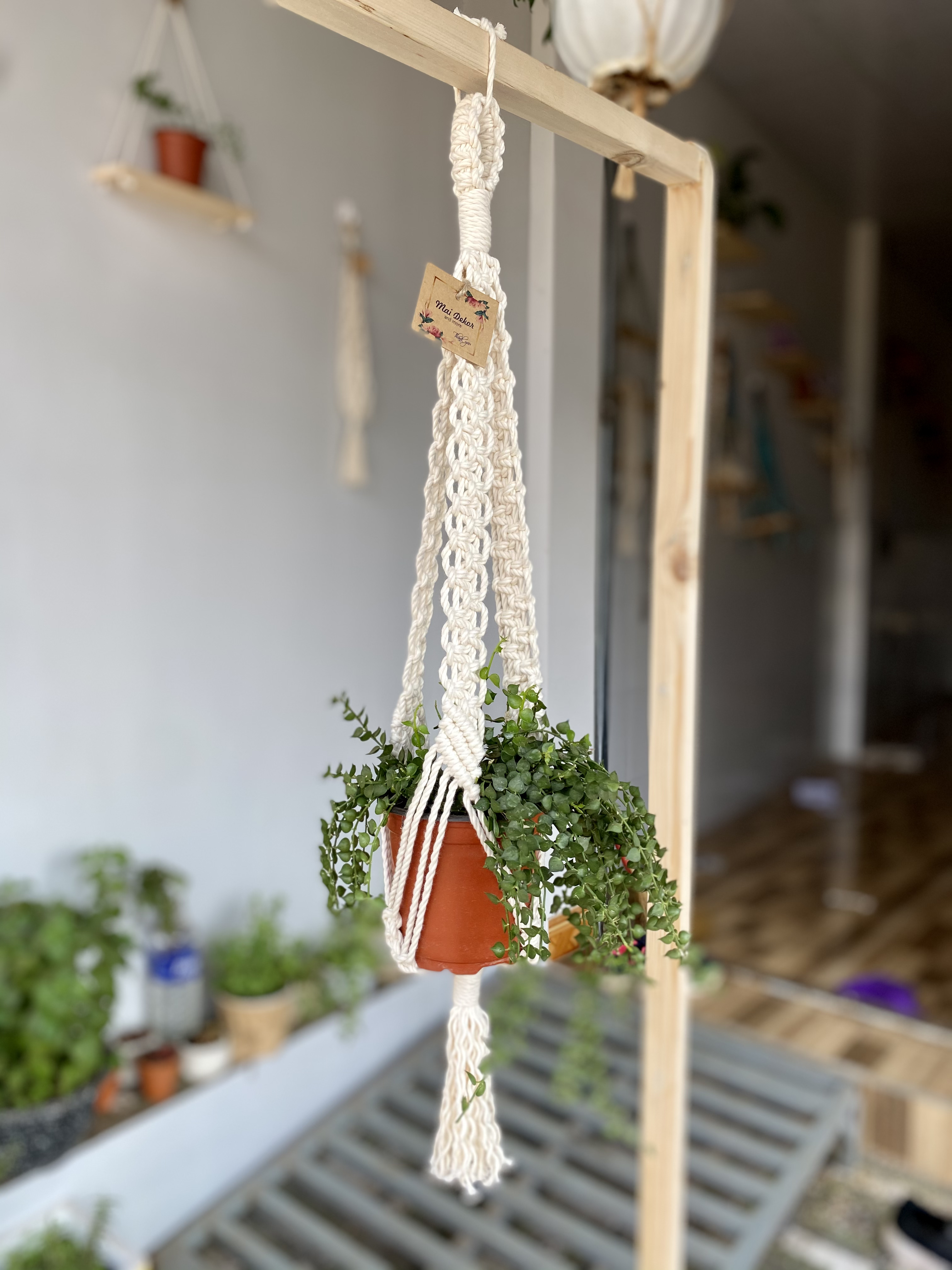 Dây treo chậu cây/ lọ nến macramé