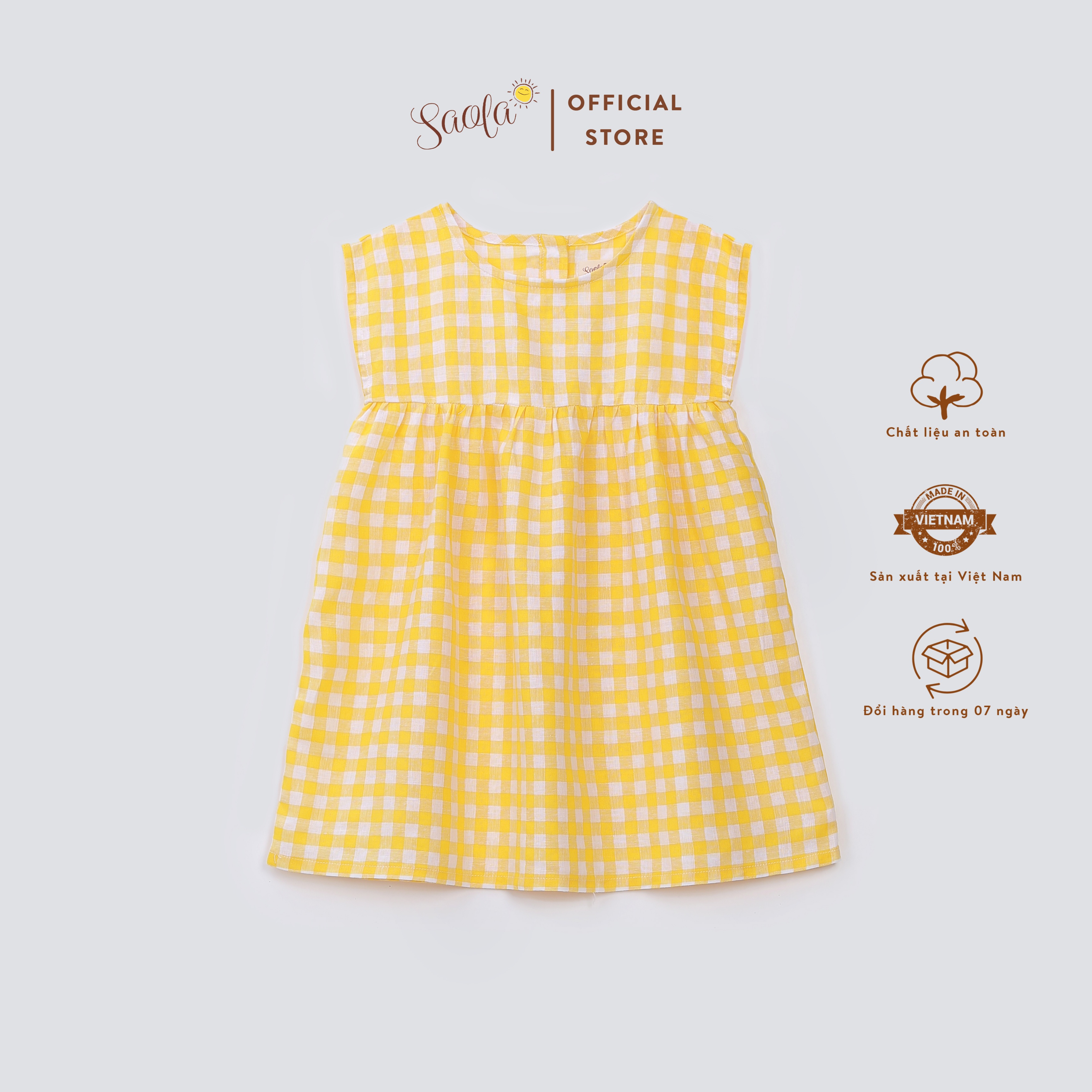 Đầm Bé Gái BaBydoll Chất Linen Thoáng Mát - MARTHA DRESS - DRL022 - SAOLA KIDS CLOTHING