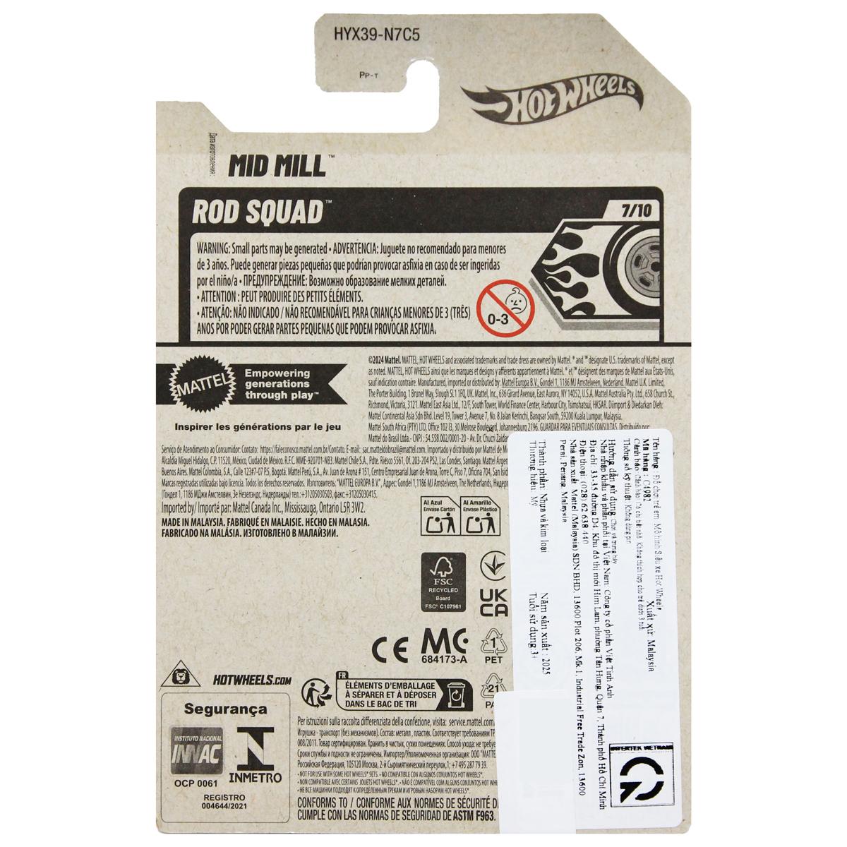 Siêu Xe Hot Wheels C4982 - 97/250 - Mid Mill (Mẫu Màu Giao Ngẫu Nhiên)