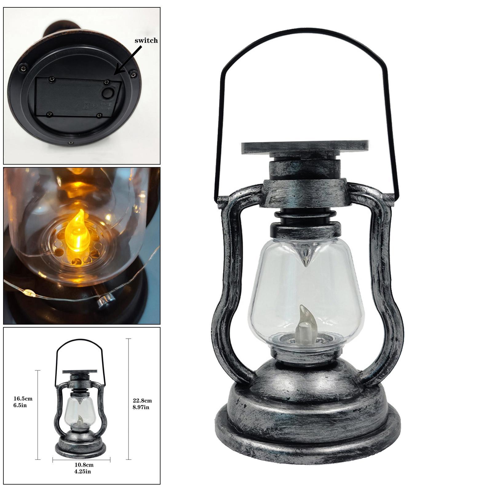 Vintage Style Solar LED Camping Lantern Hanging Light Lamp