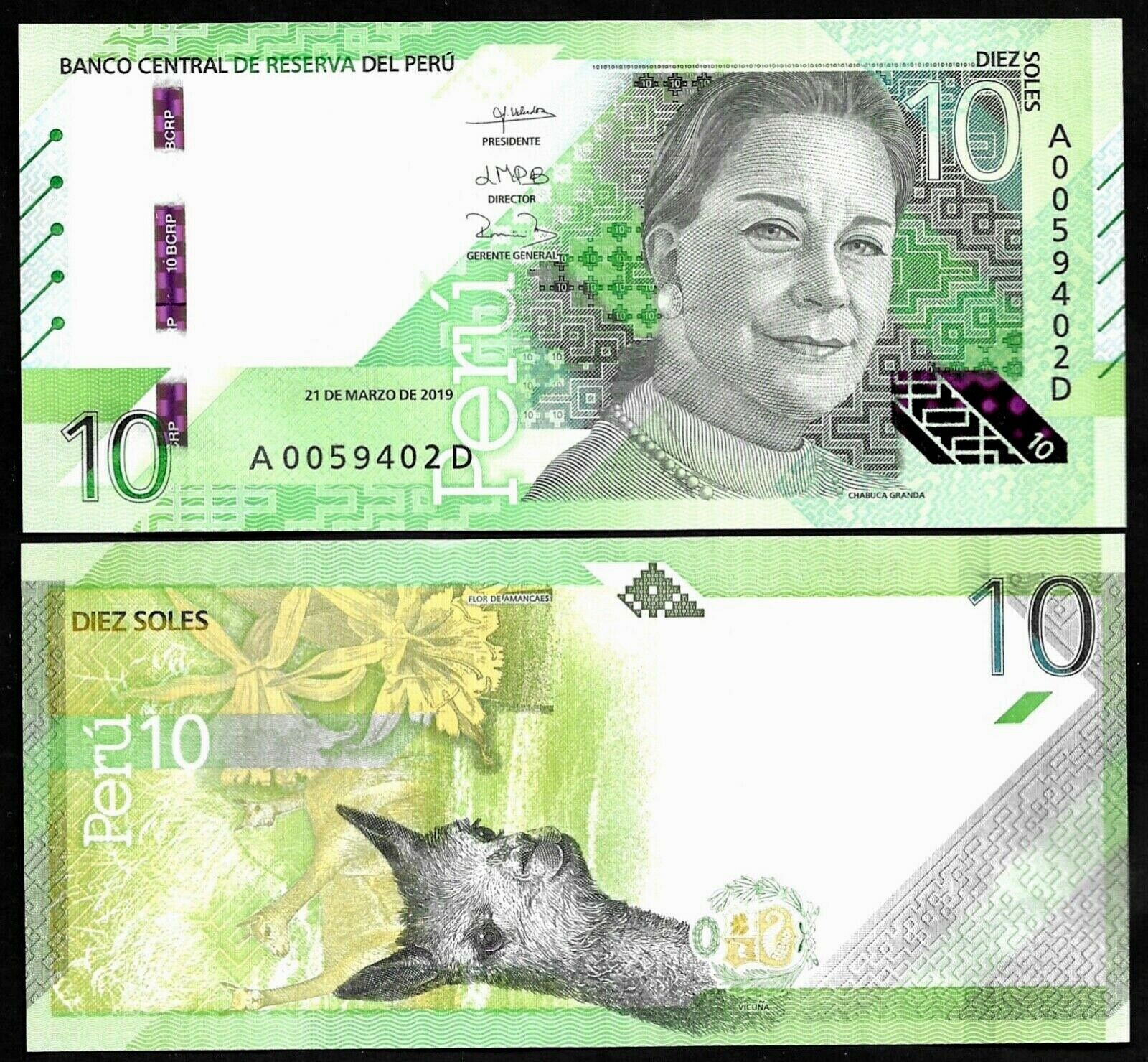 Tiền châu Mỹ, 10 soles Peru phiên bản mới sưu tầm