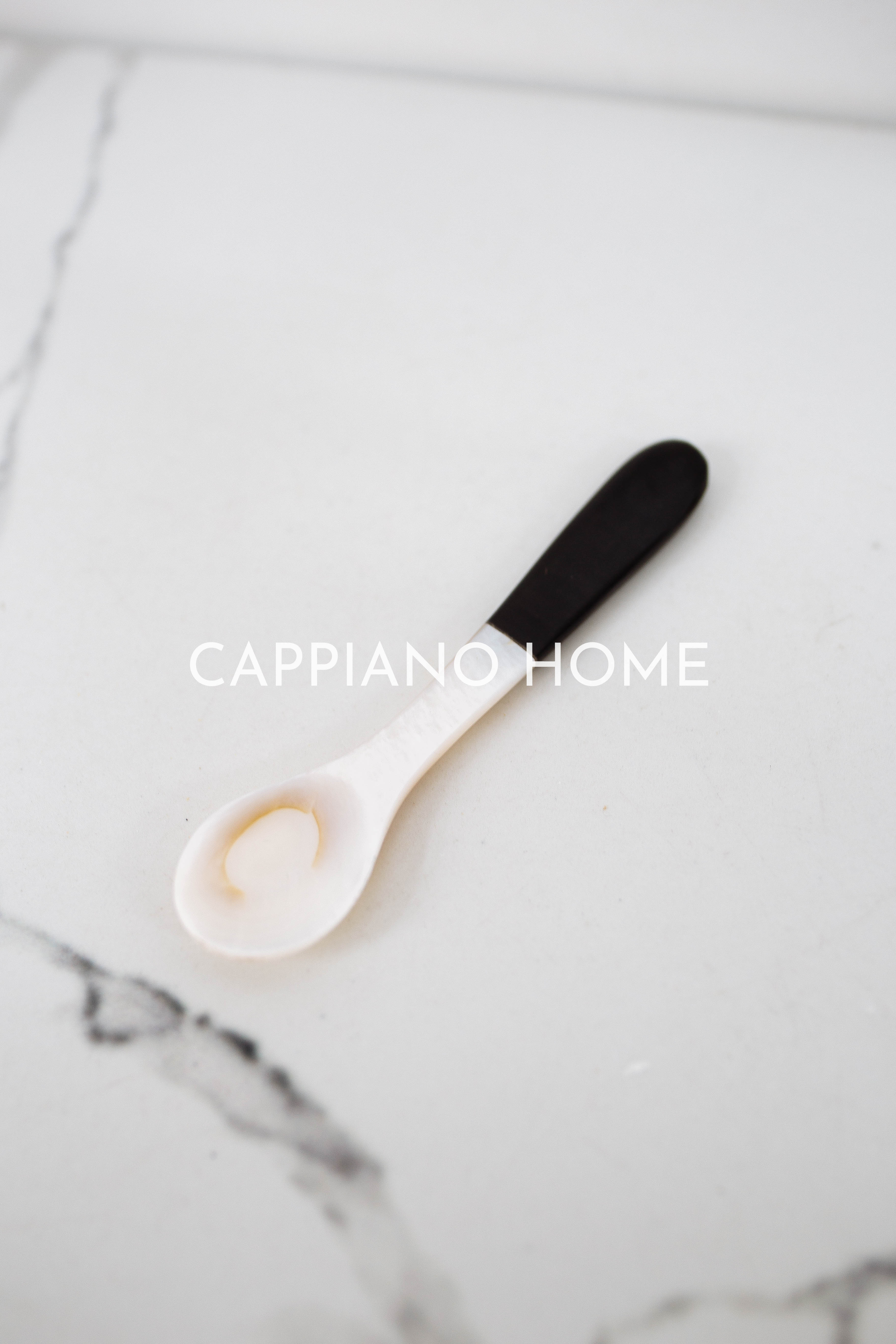 Thìa Khảm Trai Trắng Đen Tự Nhiên, Thìa Xúc Đồ Ăn Tinh Tế, Decor Phong Cách Châu Á | Cappiano Home