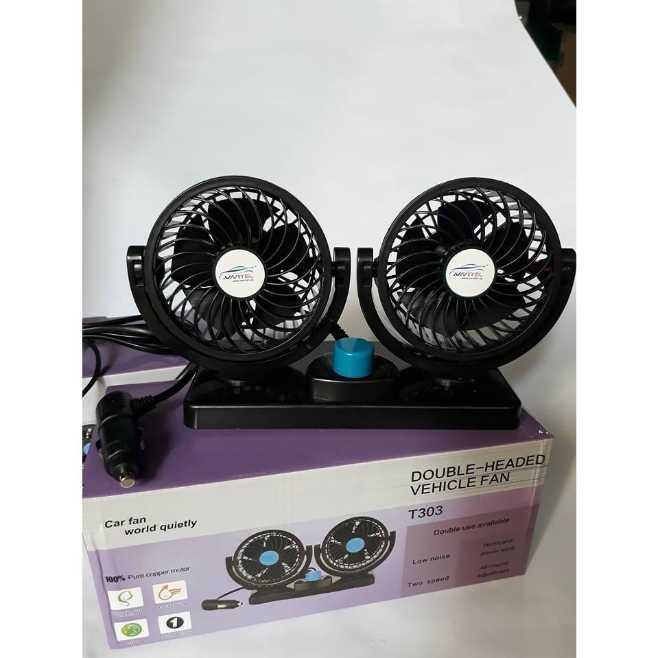Deal Hot Deal Hot Quạt đôi mini trên xe ô tô _12V