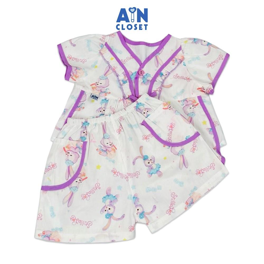 Bộ quần áo Ngắn bé gái họa tiết Thỏ Tím StellaLou cotton - AICDBGKAASYF - AIN Closet