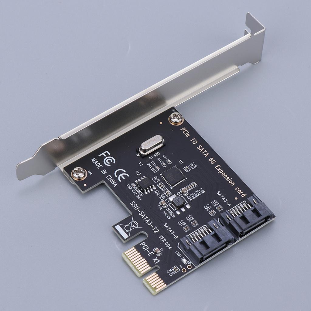 1 to 2 SATA 3.0 PCI E Slot Expansion Card with Internal SATA Header Port Adapter