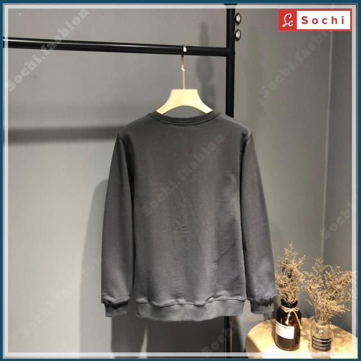 Áo thu đông Hàn Quốc, áo nam sweater cổ tròn mịn đẹp giữ nhiệt in Gấu Xếp mã SW81.2