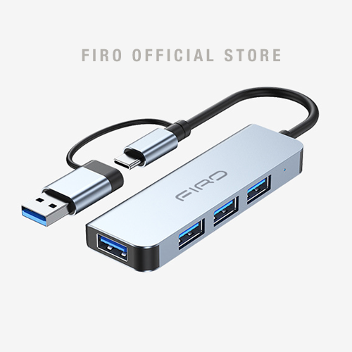 Hub Type C FIRO Và Hub USB FIRO 3.0 Adapter 4in1 - Bộ Chia USB FIRO Ra Nhiều Cổng Kết Nối Chuyển Đổi Cho Laptop,PC, Máy Tính Đa Năng - Hub FIRO Hỗ Trợ Sạc Pin, Kết Nối Đa Năng Ổ Cứng, Bàn Phím, Chuột, Máy In, Thiết Bị Chia Ổ USB - Hàng Chính Hãng