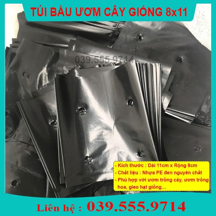 TÚI BẦU VUÔNG ƯƠM CÂY GIỐNG (8 x 11cm) 1KG - CHẬU NHỰA DẺO BỀN ĐẸP TÁI SỬ DỤNG NHIỀU LẦN