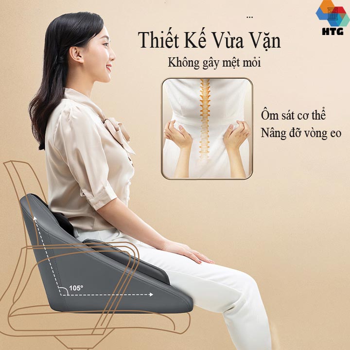 Đệm ghế massage Leerkang LEK-618H có túi khí xoa bóp hông, tích hợp hồng ngoại, hàng chính hãng