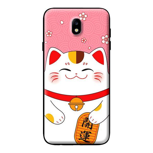 Ốp in cho Samsung Galaxy J7 Pro Mèo Nền Hồng - Hàng chính hãng