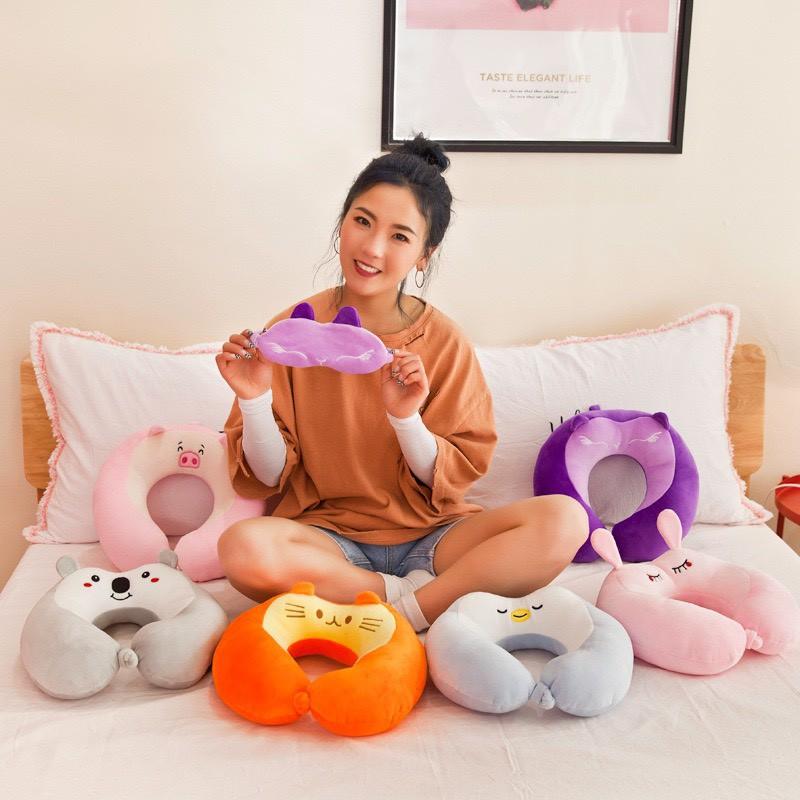 Gối kê cổ kèm bịt mắt 2in1