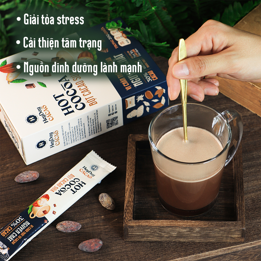 Bột cacao sữa Heyday - Hot Cocoa hộp 12 gói x 20g - Đậm vị chân thật từ cacao nguyên chất