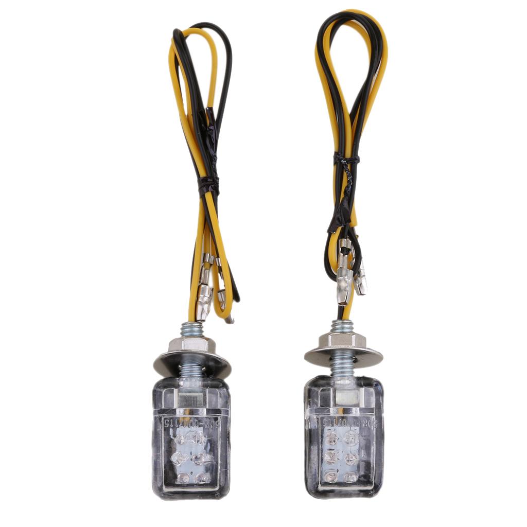 2PCS 12V Motorcycle 6 LED Mini Turn Signal Light Blinker Indicator Flash Lamp Amber Universal