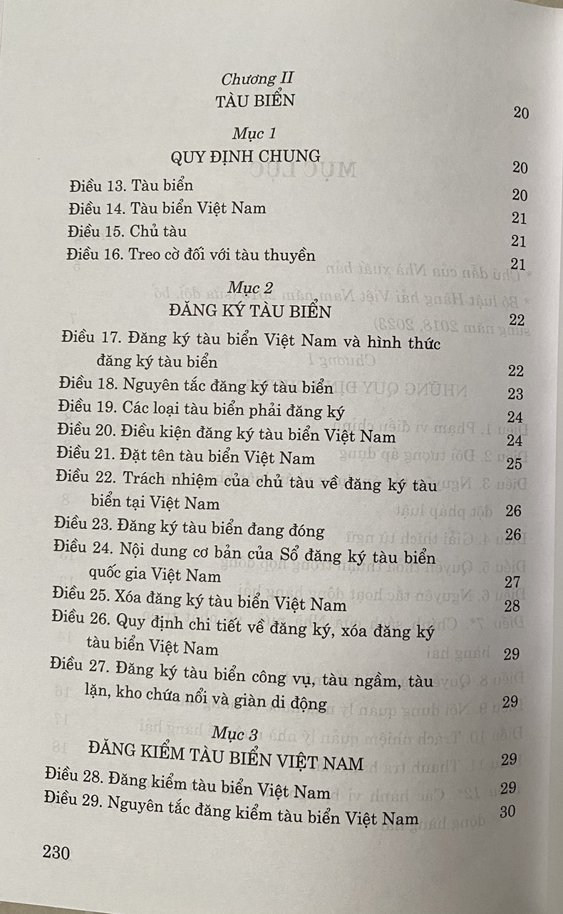 Bộ Luật Hàng Hải Việt Nam năm 2015 ( sửa đổi, bổ sung năm 2018, 2023 )