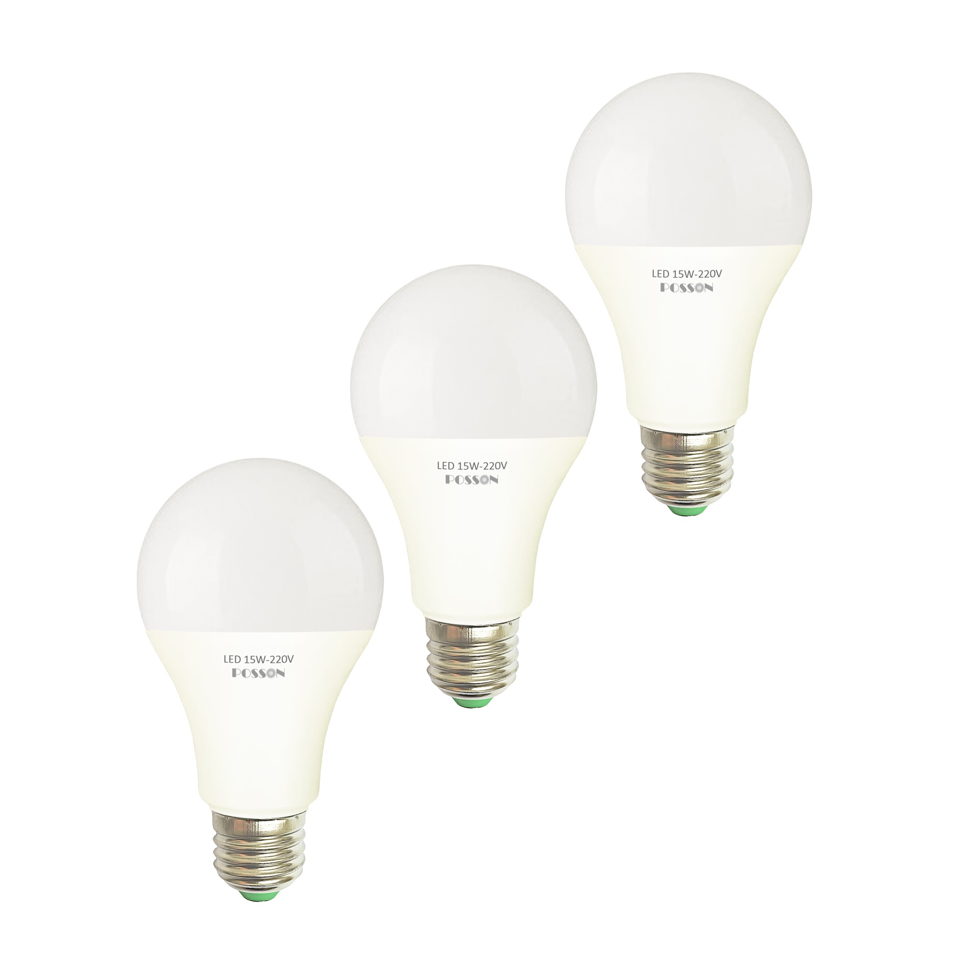 3 Bóng đèn Led 15w A70 tiết kiệm điện siêu sáng chống nước cao cấp Posson LB-H15-15G