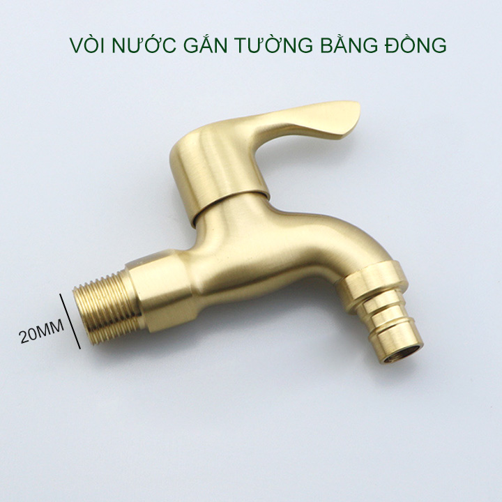 Vòi nước lạnh bằng đồng, loại gắn tường D20mm