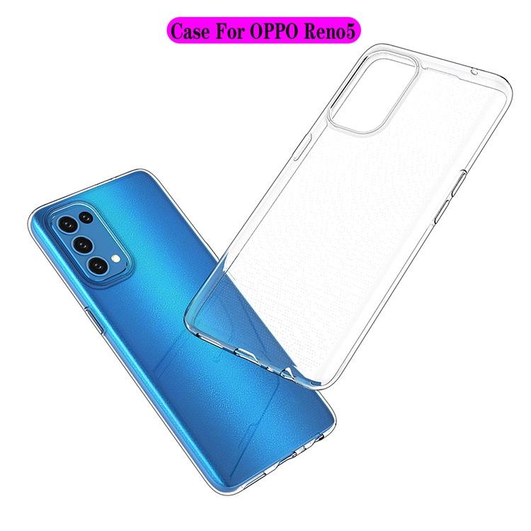 Ốp lưng Silicon trong suốt dành cho OPPO Reno6 5G,Reno6 Z 5G Ốp lưng dẻo trong suốt siêu mỏng bảo vệ camera