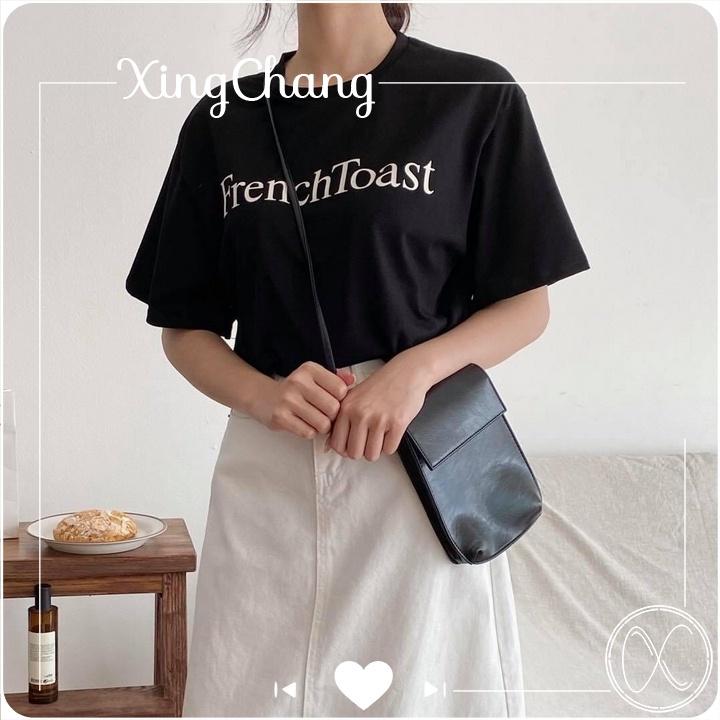 Áo thun nữ trắng basic, áo thun tay ngắn cao cấp XingChang nữ tính in FRENCH mã NXC23