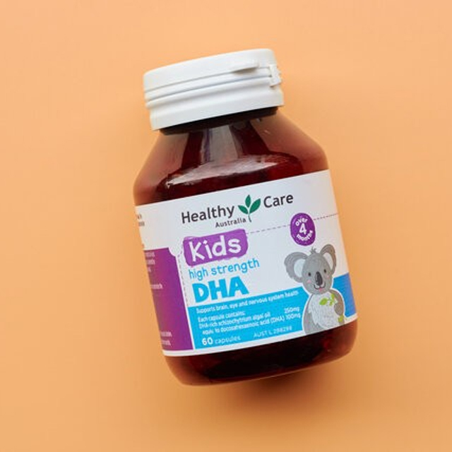 DHA cho bé từ 4 tháng - 12 tuổi Healthy Care Kids High Strength Úc, Giúp trẻ phát triển trí tuệ, thông minh, mắt sáng khỏe - OZ Slim Store 60 viên