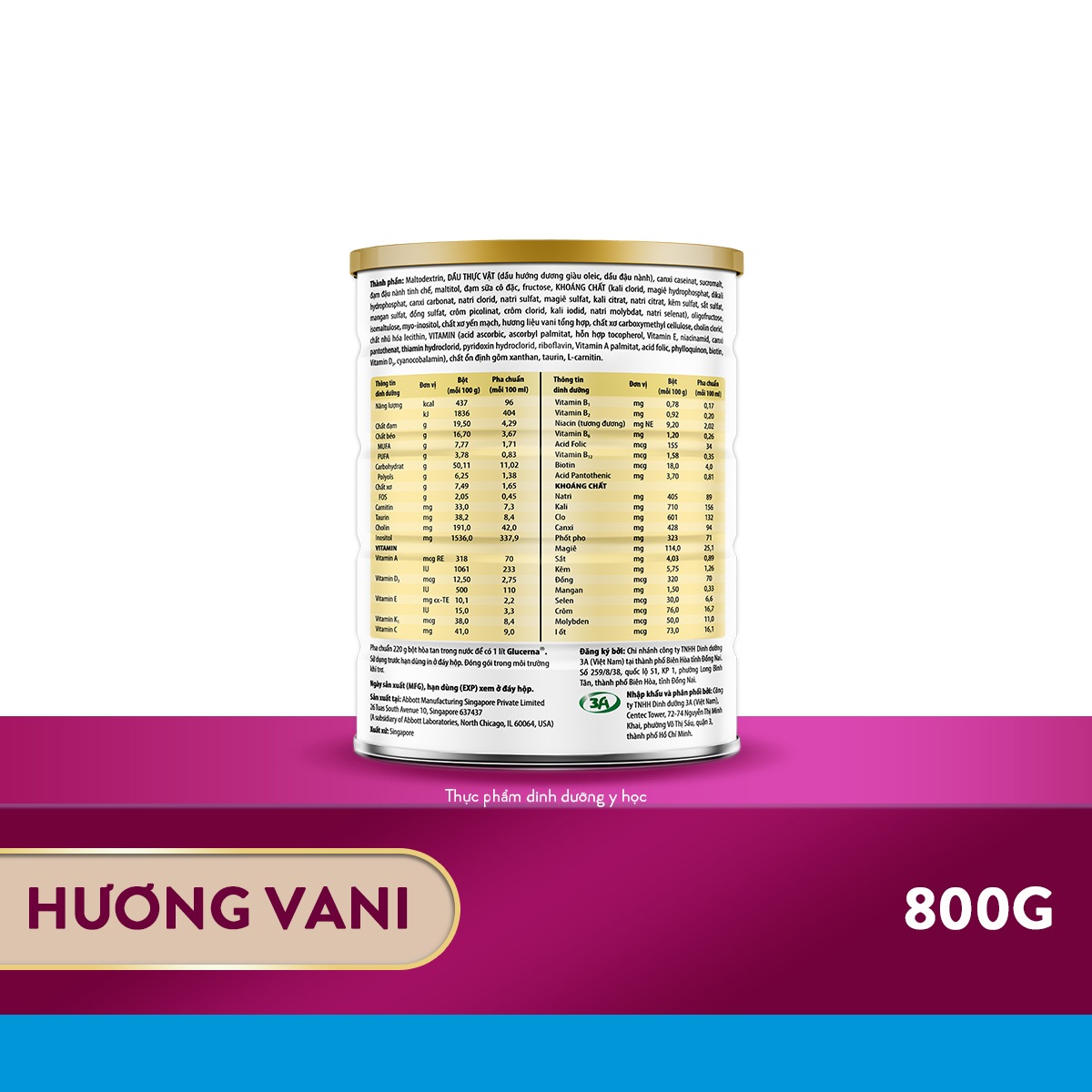 Lon Sữa Glucerna 800g - Tặng 1 hộp đựng thức ăn