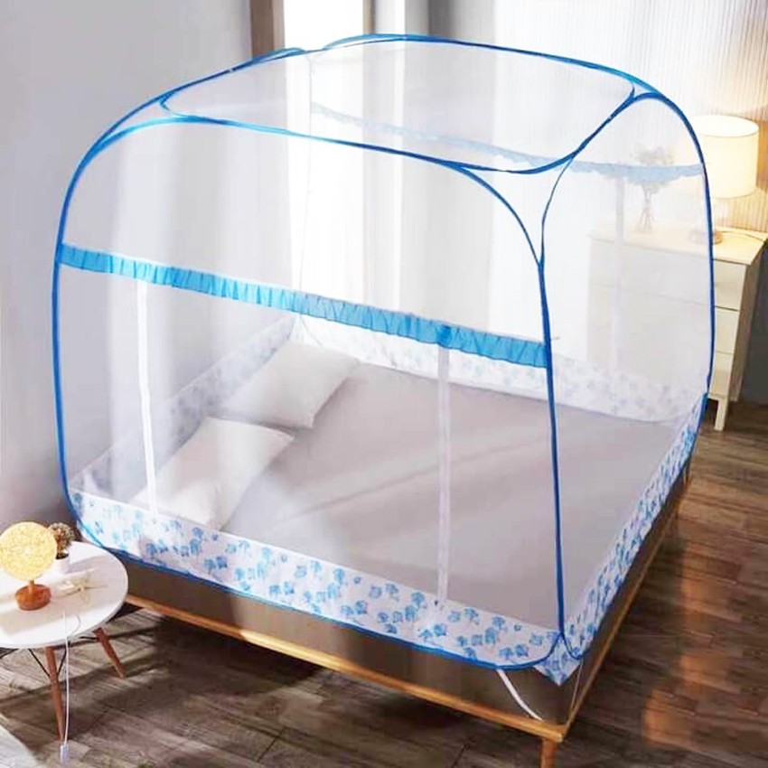 Màn chụp tự bung đỉnh vuông, giá xưởng ️FREESHIP️ hàng việt nam 100% - mùng tự bung cao cấp - Viền Chân Xanh