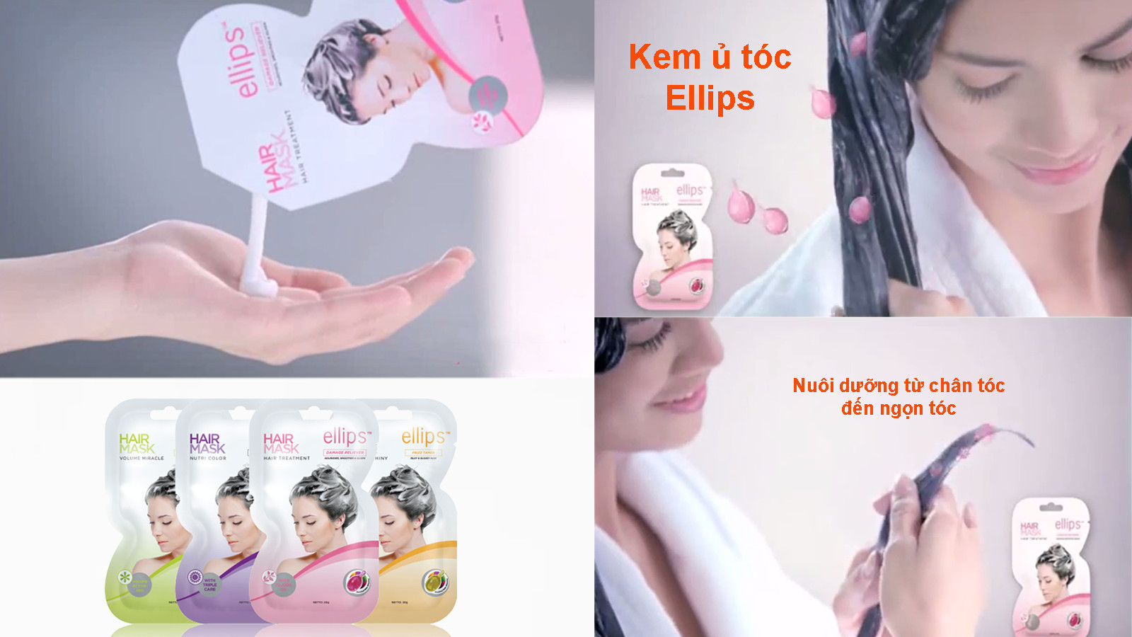 [COMBO 5 GÓI] Kem Ủ Tóc Giúp Tóc Mềm Mượt Óng Ả Ellips Vitamin Hair Mask Màu Ngẫu Nhiên