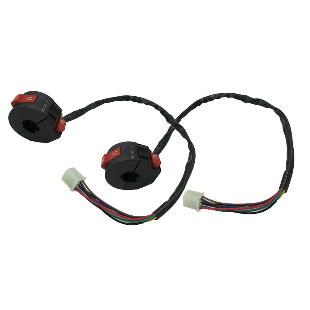 2Pcs 7 Wire Left Handlebar Switch Button Housing for 50cc 70cc 90cc ATV Quad