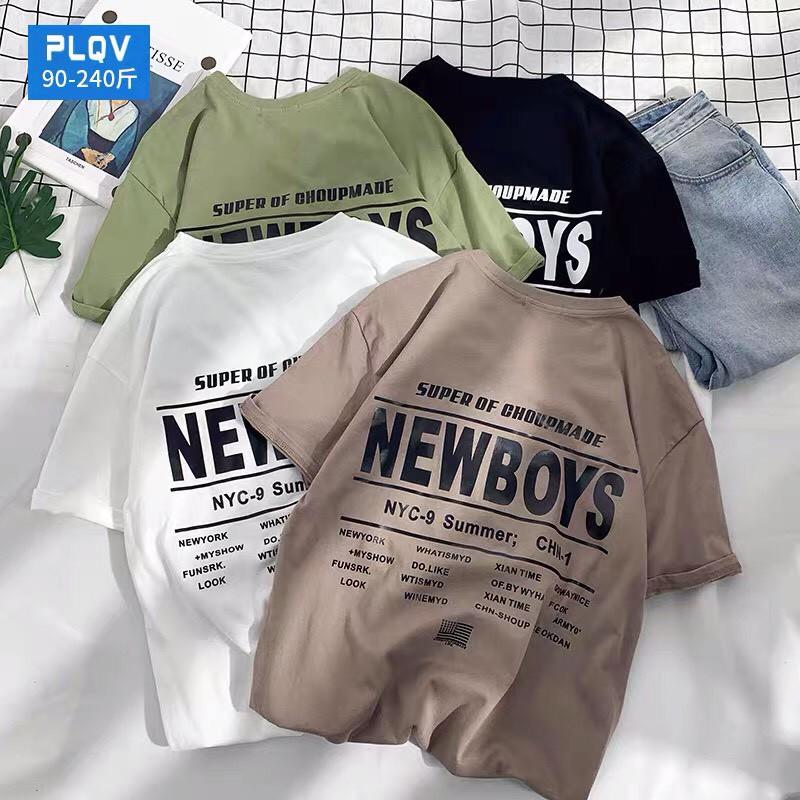 Áo thun tay lỡ form rộng họa tiết NEW BOY - Unisex nam nữ đều mặc được