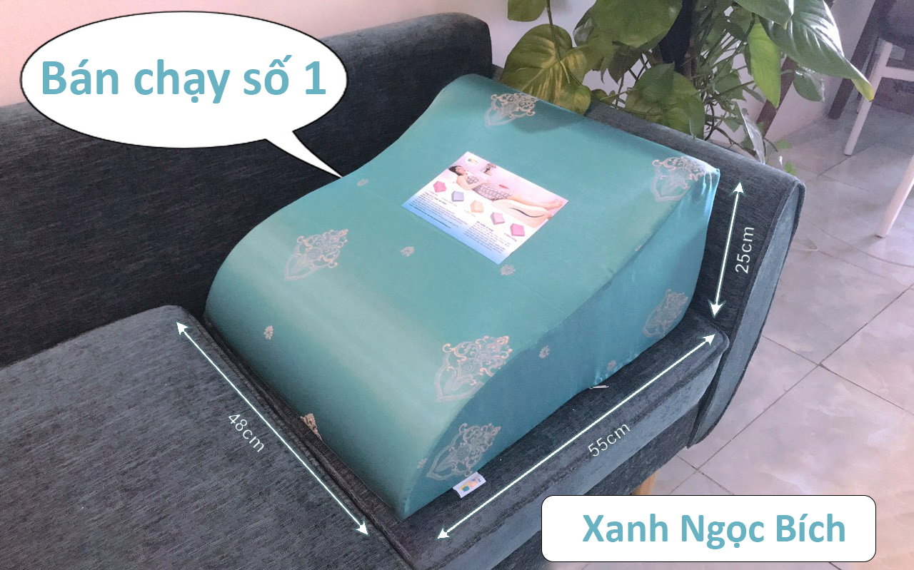 Gối kê chân chống giãn tĩnh mạch YOROKOBI cao 25cm dành cho người đau nhức chân, tiểu đường, tê bì, vọp bẻ, kiến bò, mẹ bầu phù chân tích nước - hàng thương hiệu- XANH NGỌC BÍCH