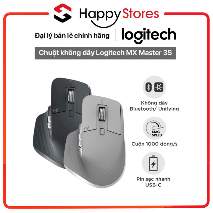 Chuột không dây Logitech MX Master 3S - HÀNG CHÍNH HÃNG