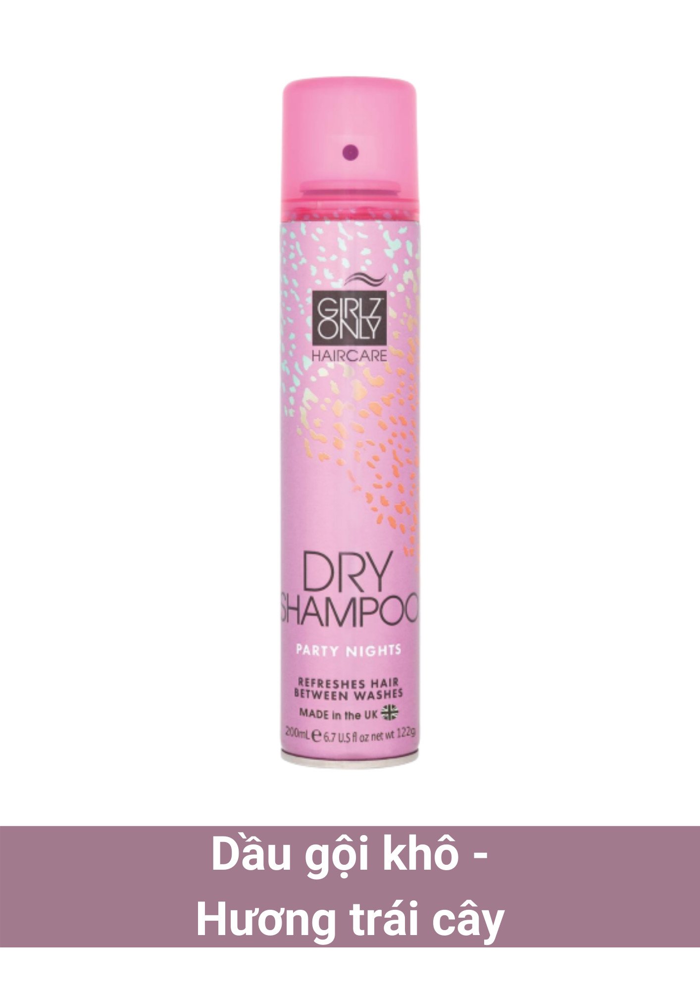 Dầu gội khô không cần nước Girlz Only Anh Quốc làm sạch bụi bẩn, làm phồng chân tóc, giữ nếp, tạo kiểu tóc bồng bềnh, suôn mượt - Massel Official