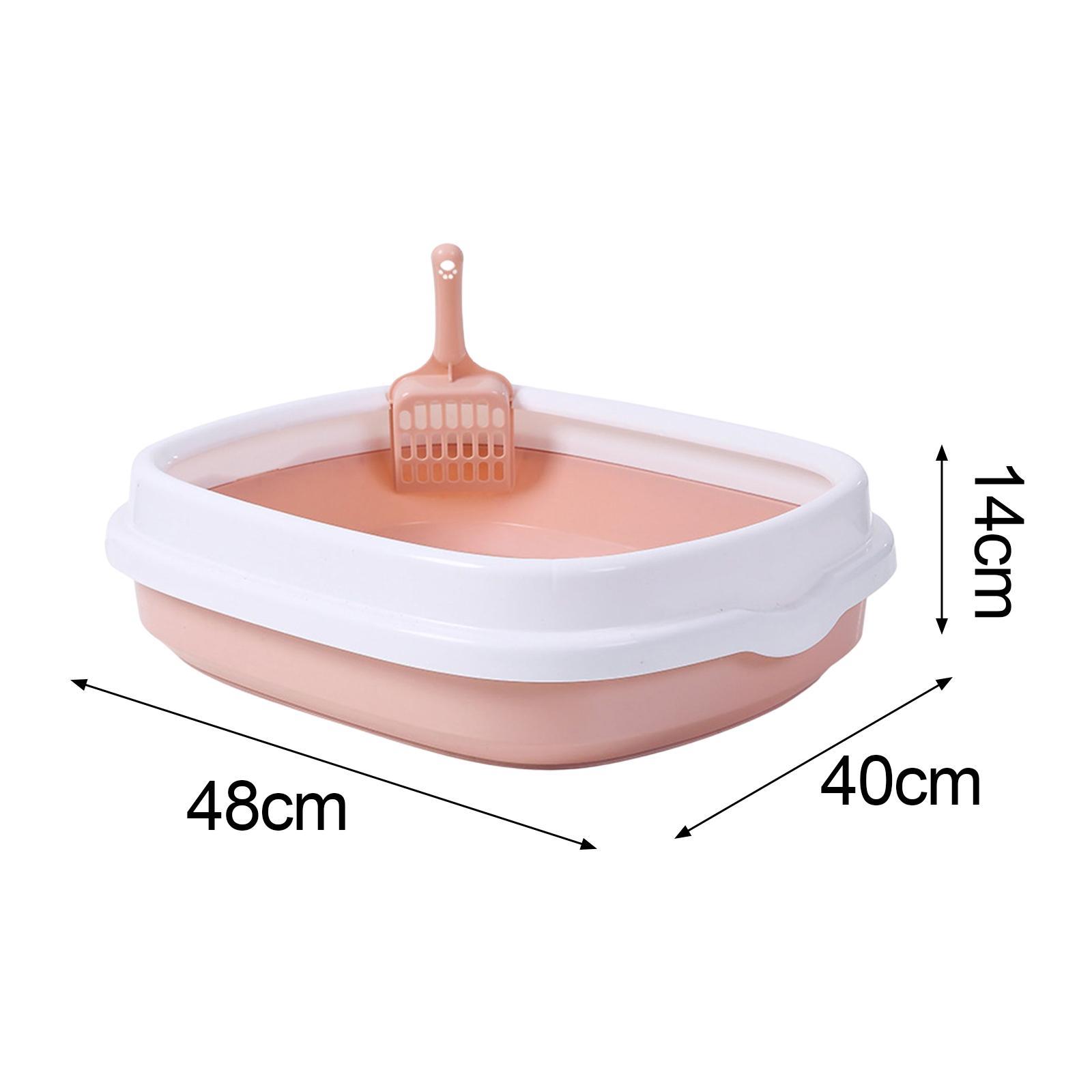 Semi Open Kitten Cat Litter Box, Tray Sand Box Detachable with Surrounded Top Frame Toilet for Travel