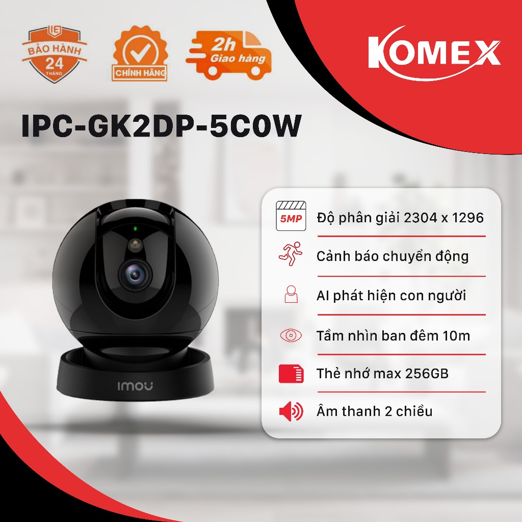 Camera REX 2D iMOU IPC-GK2DP-5C0W 3K Auto Cruise Thông Minh - hàng chính hãng