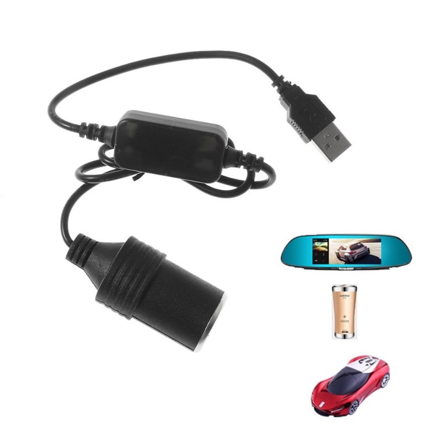 Dây chuyển nguồn từ cổng USB sang tẩu thuốc 