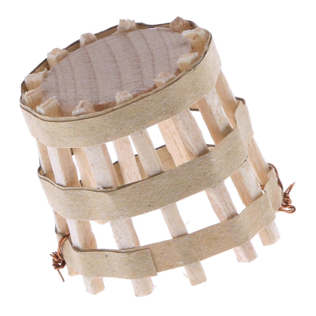 1:12 Dollhouse Miniature Wooden Basket Furniture Decoration