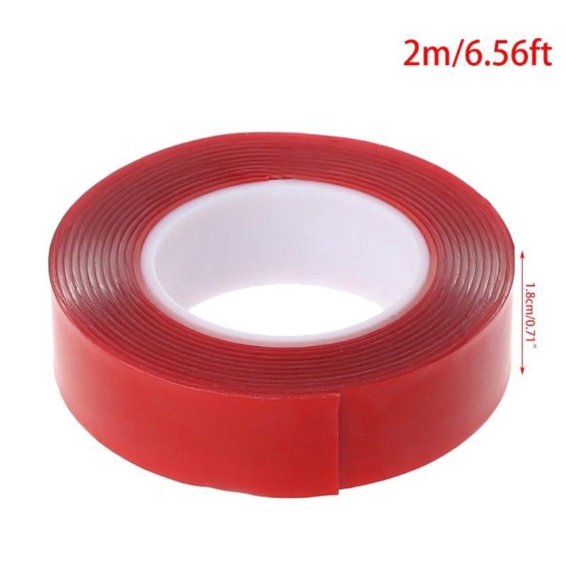 Băng Keo Hai Mặt Màu Đỏ Dài 2m Độ Bền Cao