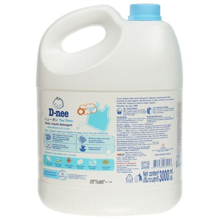 Nước giặt quần áo cho bé D-nee Organic 3000ml Thái Lan