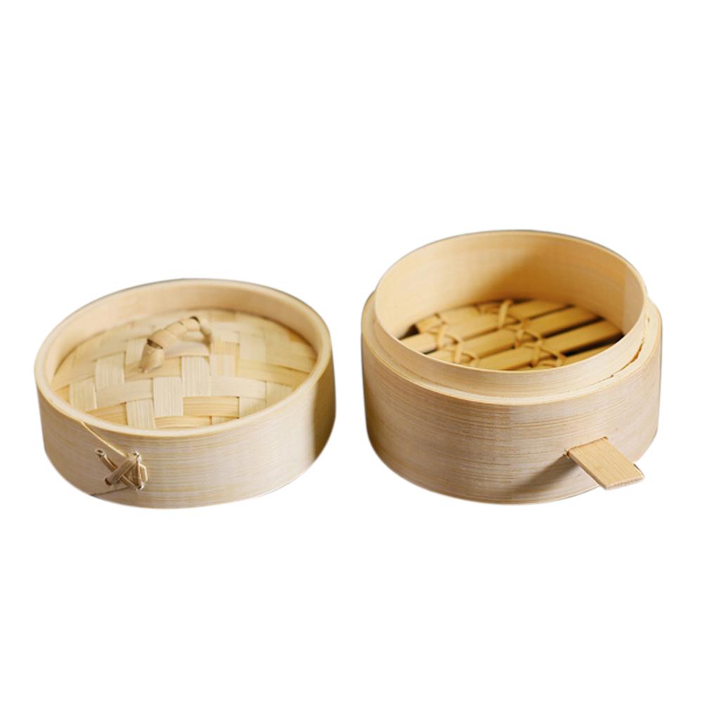 Kitchen Bamboo Steamer Basket Food Steamer for Dim Sum Dumpling