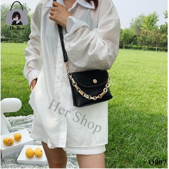 Túi xách nữ da mềm Túi đeo chéo mini hàng quảng châu siêu hot QC007